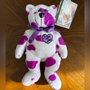 Vintage I Love Lucy Purple Polka Dot Plush Bear w/ Tags | Collectible TV